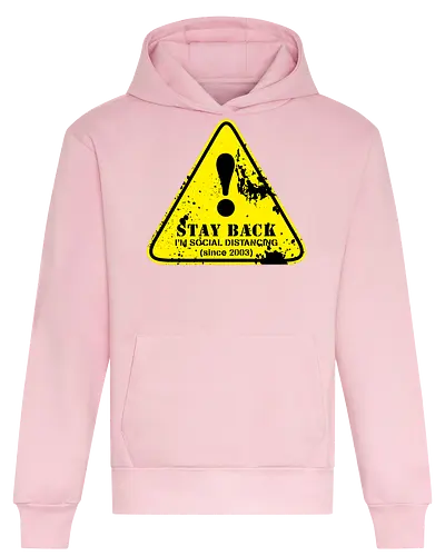 social distance sign  - word, comedy, sarcasm, parody, font, typography, fun, funny, meh, meme, reaction - Heavyweight Hoodie