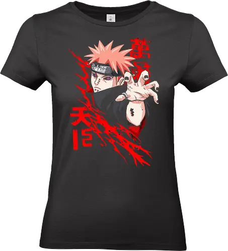  Shinra Tensei: Pain's Judgment - Pain Naruto, Tendo Pain, Akatsuki, Rinnegan, Shinra Tensei, Almighty Push, anime, manga, fan art, t-shirt design, art print, cool anime villain, geek art, stylish, Yahiko, Nagato, iconic villain. - Standard T-Shirt (Frauen)