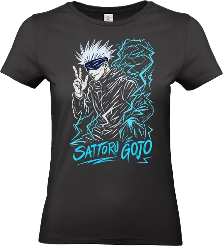  Gojo Satoru: Infinite Void - Satoru Gojo, Gojo, Jujutsu, JJK, Six Eyes, Infinite Void, anime, manga, fan art, t-shirt design, art print, cool anime boy, geek art, stylish, blue lightning, overpowered, iconic. - Standard T-Shirt (Frauen)