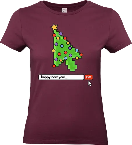  Searching for a Happy New Year - Happy New Year, Christmas cursor, pixel art, retro gaming, Christmas tree, holiday tech, nerdy holiday, 8-bit, gamer gift, t-shirt design, art print, minimalist, unique Christmas, web developer, nostalgic. - Standard T-Shirt (Frauen)
