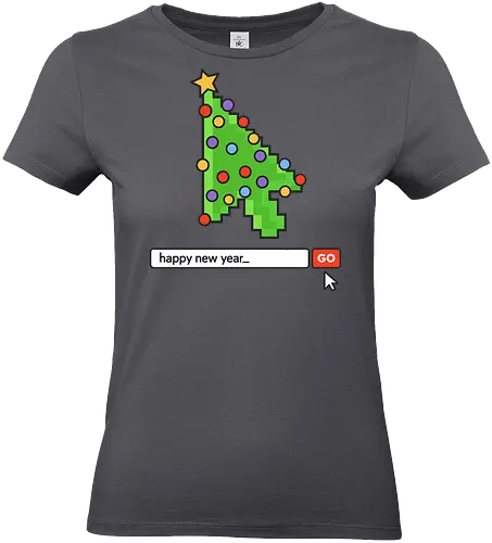  Searching for a Happy New Year - Happy New Year, Christmas cursor, pixel art, retro gaming, Christmas tree, holiday tech, nerdy holiday, 8-bit, gamer gift, t-shirt design, art print, minimalist, unique Christmas, web developer, nostalgic. - Standard T-Shirt (Frauen)