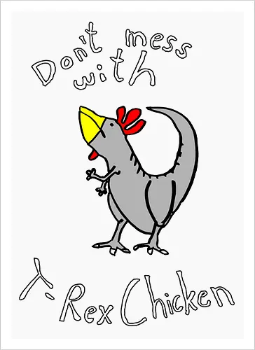 T-Rex-Chicken - Dinosaurier, T-Rex, Vögel, Hühner, Evolution - Kunstdruck
