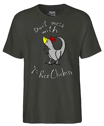 T-Rex-Chicken - Dinosaurier, T-Rex, Vögel, Hühner, Evolution - Fairtrade T-Shirt