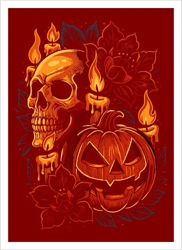 Dark Skull Pumpkin Halloween