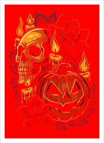 Dark Skull Pumpkin Halloween