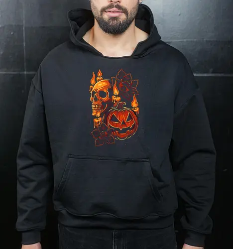 Dark Skull Pumpkin Halloween