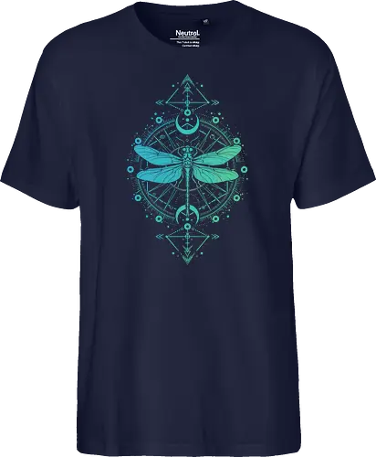Green Dragonfly - green, dragonfly, insect, moon, mystic, mystical, occult, star, lm2kone, moon phases, aethestic, illustration - Fairtrade T-Shirt