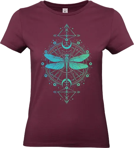 Green Dragonfly - green, dragonfly, insect, moon, mystic, mystical, occult, star, lm2kone, moon phases, aethestic, illustration - Standard T-Shirt (Frauen)