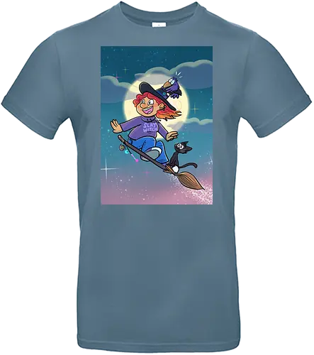 Hexe auf Besen - Hexe, Witch, Halloween, Comic - Standard T-Shirt