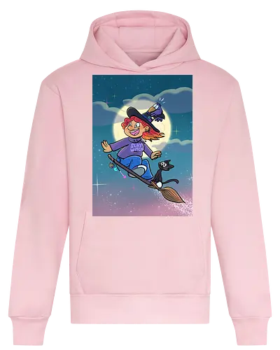 Hexe auf Besen - Hexe, Witch, Halloween, Comic - Heavyweight Hoodie