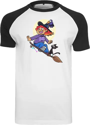 Hexe auf Besen (ohne Background)