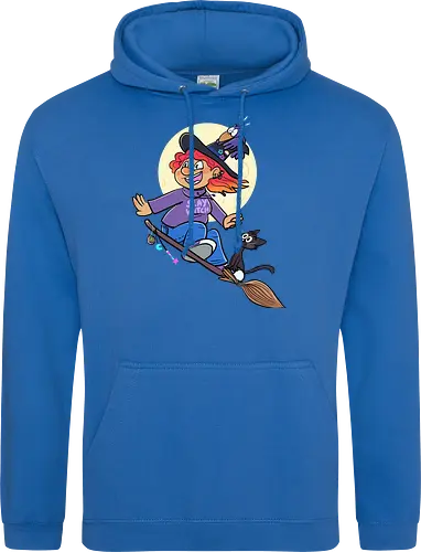 Hexe auf Besen (ohne Background)