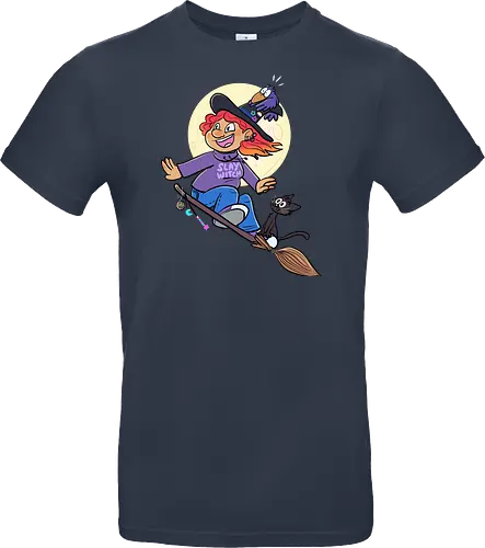 Hexe auf Besen (ohne Background)