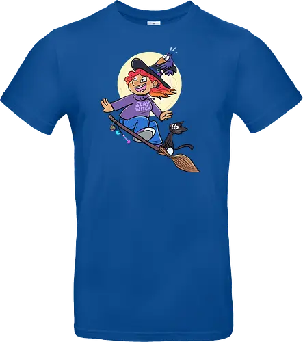 Hexe auf Besen (ohne Background)