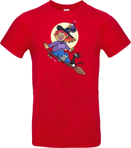 Hexe auf Besen (ohne Background)