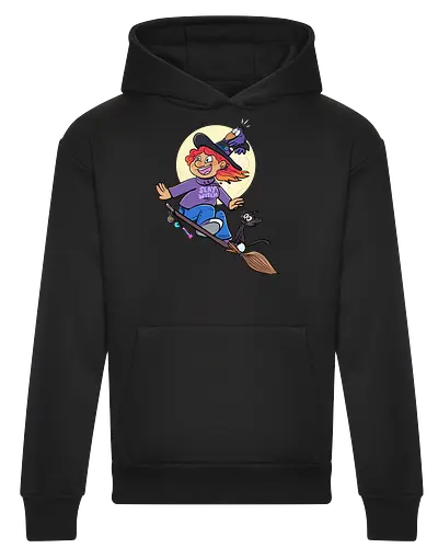 Hexe auf Besen (ohne Background)