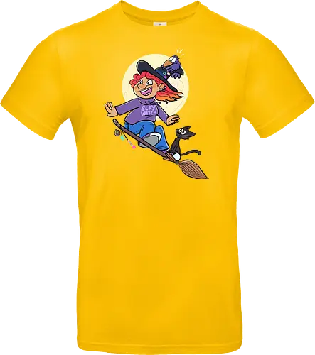 Hexe auf Besen (ohne Background) - Hexe, witch, Halloween - Standard T-Shirt