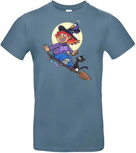 Hexe auf Besen (ohne Background) - Hexe, witch, Halloween - Standard T-Shirt