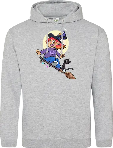 Hexe auf Besen (ohne Background)