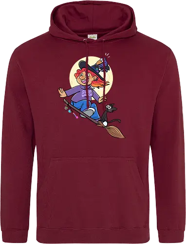 Hexe auf Besen (ohne Background)