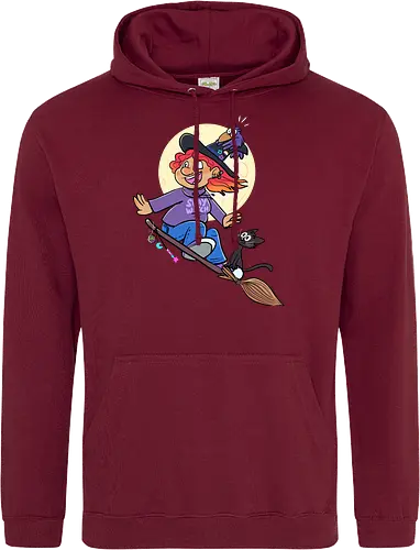 Hexe auf Besen (ohne Background)