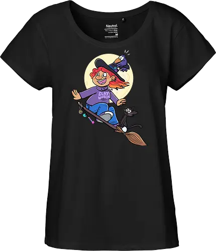 Hexe auf Besen (ohne Background)