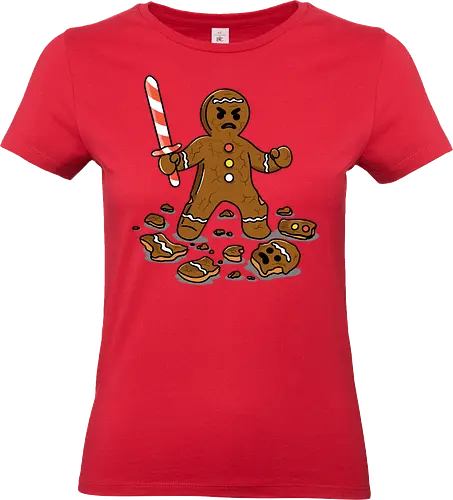 The Final Crumb  - the final crumb, gingerbread man, gingerbread, gingerbread cookie, cookie battle, vintage Christmas, retro Christmas, Christmas humor, funny Christmas, winter season - Standard T-Shirt (Frauen)