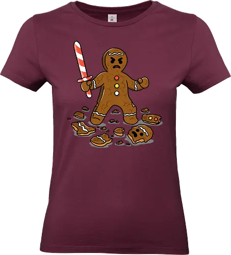 The Final Crumb  - the final crumb, gingerbread man, gingerbread, gingerbread cookie, cookie battle, vintage Christmas, retro Christmas, Christmas humor, funny Christmas, winter season - Standard T-Shirt (Frauen)
