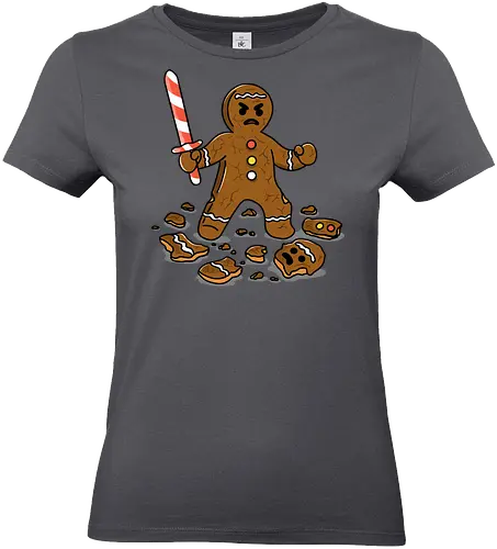 The Final Crumb  - the final crumb, gingerbread man, gingerbread, gingerbread cookie, cookie battle, vintage Christmas, retro Christmas, Christmas humor, funny Christmas, winter season - Standard T-Shirt (Frauen)