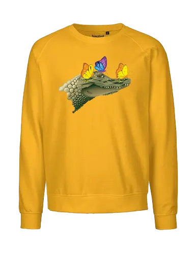 Ferocious & Fabulous - Kaiman, Krokodil, Alligator, Schmetterlinge, Wildtiere, Natur, Ferocious, Fabulous, lustig, Tiere - Fairtrade Sweatshirt