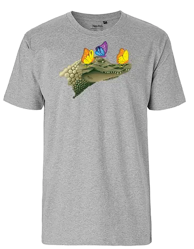 Ferocious & Fabulous - Kaiman, Krokodil, Alligator, Schmetterlinge, Wildtiere, Natur, Ferocious, Fabulous, lustig, Tiere - Fairtrade T-Shirt