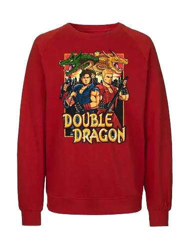 Double Dragon Style - double dragon poster, retro video game art, 80s arcade wall decor, double dragon print, vintage gaming artwork, beat em up poster, classic video game wall art, nostalgic gamer decor, pixel art poster, arcade legends. - Fairtrade Sweatshirt
