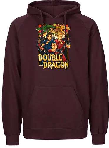 Double Dragon Style - double dragon poster, retro video game art, 80s arcade wall decor, double dragon print, vintage gaming artwork, beat em up poster, classic video game wall art, nostalgic gamer decor, pixel art poster, arcade legends. - Fairtrade Hoodie