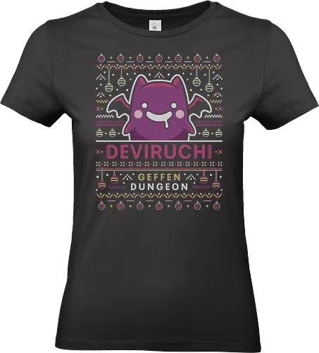 Deviruchi Ugly Sweater - ragnarok online, slime, mmorpg, jrpg, poring, angeling, deviling, deviruchi, ragnarok mobile, gaming, video game, gamer, ragnarok eternal love, ragnarok origin, ugly christmas sweater, geffen dungeon, xmas, christmas - Standard T-Shirt (Frauen)