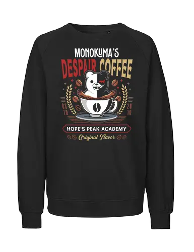 Hopes Peak Academy Coffee Crest - danganronpa, dangan ronpa, anime, manga, monokuma, despair, bear, monobear, hopes peak academy, video game, gamer, gaming, killing harmony, junko enoshima, makoto naegi - Fairtrade Sweatshirt