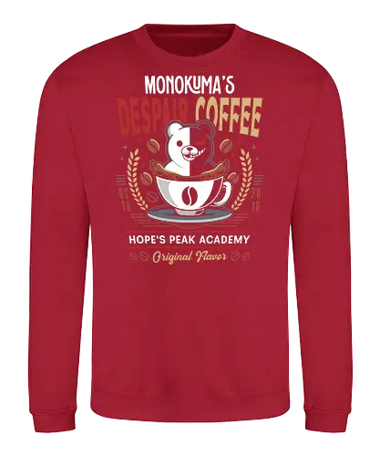 Hopes Peak Academy Coffee Crest - danganronpa, dangan ronpa, anime, manga, monokuma, despair, bear, monobear, hopes peak academy, video game, gamer, gaming, killing harmony, junko enoshima, makoto naegi - Sweatshirt