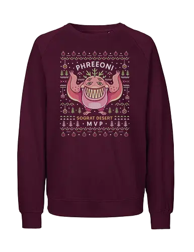 Phreeoni Ugly Sweater - ragnarok online, slime, mmorpg, jrpg, poring, angeling, deviling, deviruchi, ragnarok mobile, gaming, video game, gamer, ragnarok eternal love, xmas, ragnarok origin, ugly christmas sweater, geffen dungeon, christmas, phreeoni - Fairtrade Sweatshirt