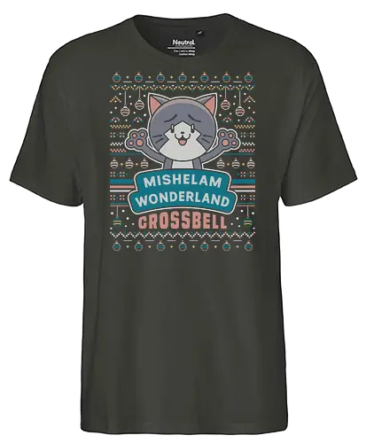 Mishelam Wonderland Ugly Sweater - trails in the sky, legend of heroes, ys, crossbell, bracer guild, trails from zero, trails into reverie, trails of cold steel, gaming, video game, trails to azure, tio plato, mishy, ugly christmas sweater, xmas - Fairtrade T-Shirt