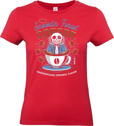Snowdin Forest Coffee Emblem - Tale, deltarune, muffet, sans, spider cider, indie game, video game, gaming, rpg, flowey, mettaton, gamer, papyrus, toriel, asgore, coffee - Standard T-Shirt (Frauen)