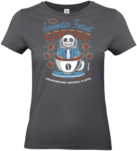Snowdin Forest Coffee Emblem - Tale, deltarune, muffet, sans, spider cider, indie game, video game, gaming, rpg, flowey, mettaton, gamer, papyrus, toriel, asgore, coffee - Standard T-Shirt (Frauen)