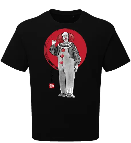 Classic dancing clown sumi e