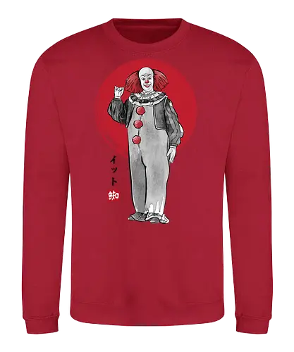 Classic dancing clown sumi e - Clown, terror movies, retro, halloween, it, clowns, japanese art - Sweatshirt