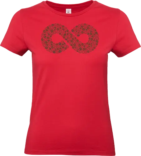 Coffee Beans Infinity Symbol - coffee beans, coffee, infinity, symbol, love, caffeine, addict, vintage, retro, brown, pattern, doodle, lemniscate, math, xmorfina - Standard T-Shirt (Frauen)