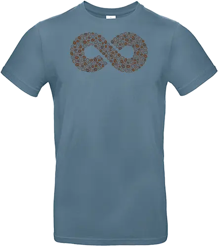 Coffee Beans Infinity Symbol - coffee beans, coffee, infinity, symbol, love, caffeine, addict, vintage, retro, brown, pattern, doodle, lemniscate, math, xmorfina - Standard T-Shirt