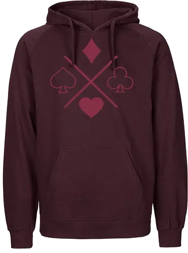Playing Card Suits - playing cards, suits, diamonds, clubs, hearts, spades, icon, symbol, card game, magic tricks, poker, blackjack, bridge, euchre, xmorfina - Fairtrade Hoodie