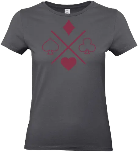 Playing Card Suits - playing cards, suits, diamonds, clubs, hearts, spades, icon, symbol, card game, magic tricks, poker, blackjack, bridge, euchre, xmorfina - Standard T-Shirt (Frauen)