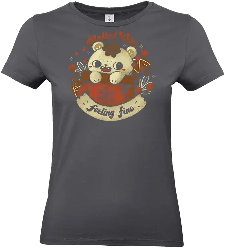 Cute Mulled Wine - mulled wine, gluhwein, spiced wine, drink, christmas, cat, cinnamon, star anise, berry, orange, kawaii, cute, mochi, xmas, xmorfina - Standard T-Shirt (Frauen)