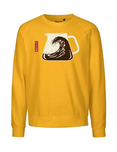  The Great Wave Off Coffee - Coffee Wave, Great Wave parody, Hokusai, coffee art, minimalist, Japanese art, coffee lover, caffeine, unique graphic, t-shirt design, art print, cultural mashup, foodie, retro coffee, The Great Wave off Kanagawa - Fairtrade Sweatshirt