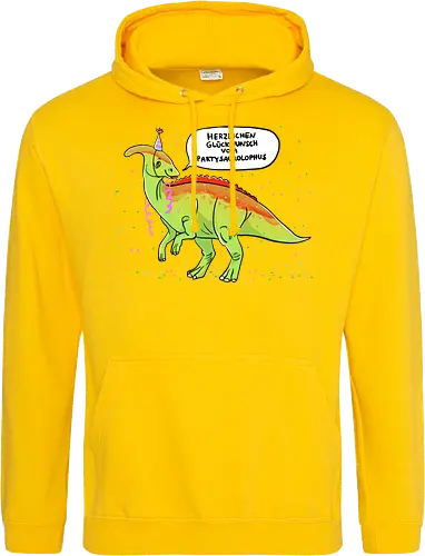 Partysaurolphus mit Sprechblase