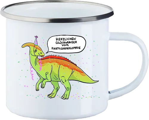 Partysaurolphus mit Sprechblase